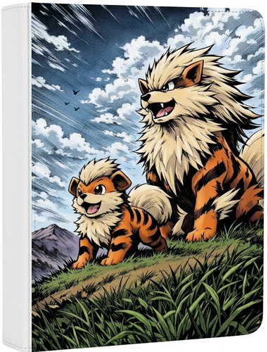 Growlithe arcanine on hill - &,